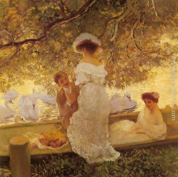 The Boating Party painting - Gaston de Latouche The Boating Party art painting